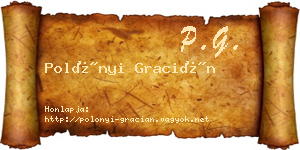 Polónyi Gracián névjegykártya